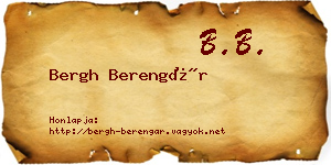 Bergh Berengár névjegykártya